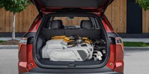 Trunk space of a 2025 Chevy Equinox.