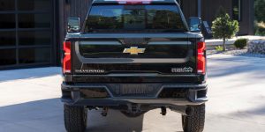 Rear view of 2025 Chevy Silverado 2500 HD.