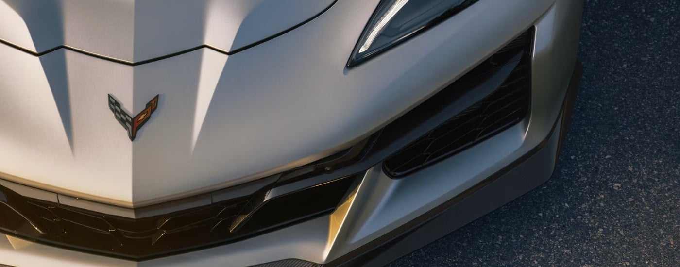 Front of a silver 2026 Chevy Corvette ZR1X