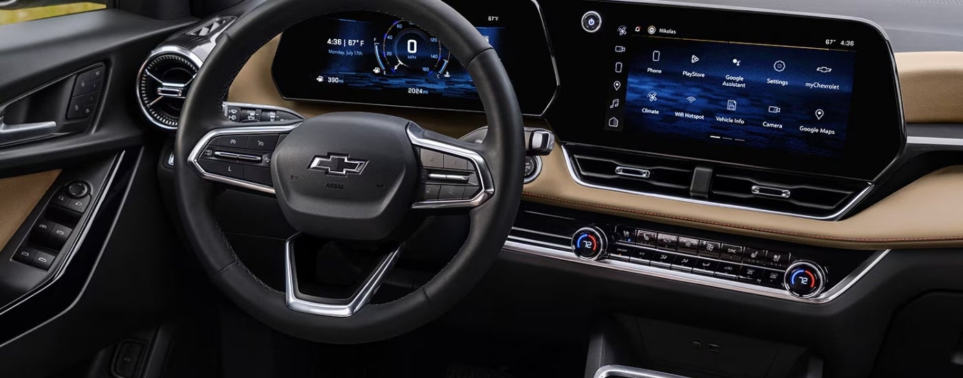 Black and brown interior in a 2026 Chevy Equinox ACTIV