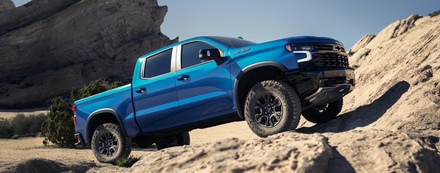 A white 2026 Chevy Silverado 1500 parked off-road